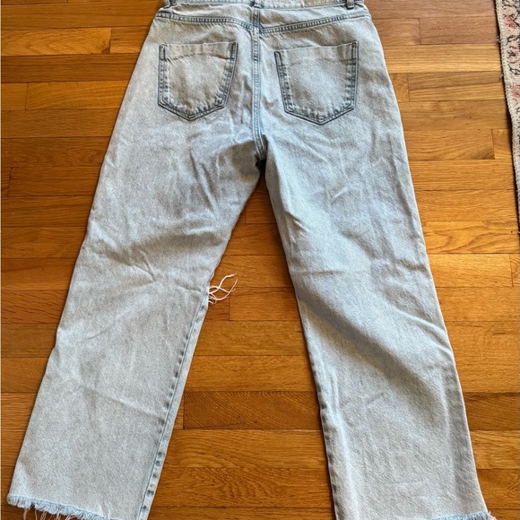 Zara size 8 high waisted button fly wide leg jeans - Picture 2 of 6